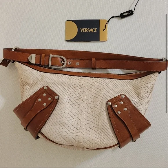 *Sold-  Versace Snakeskin Handbag with Leather Strap - Picture 2 of 3